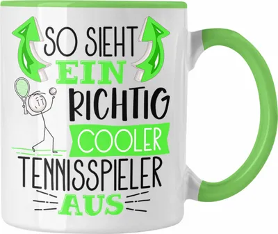 Produktbild von Trendation - Tennisspieler Tasse Geschenk So Sieht Ein Richtig Cooler Tennisspieler Aus Geschenkidee Spruch Lustig Becher (Grün)