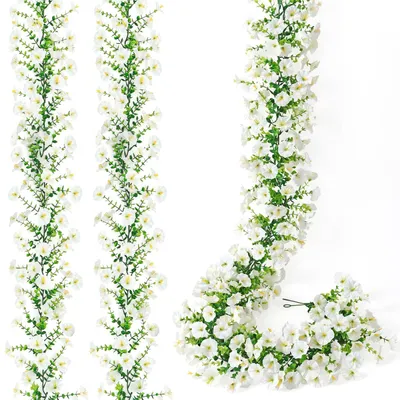 Image de Omgoods - Fleurs artificielles avec eucalyptus, idéales pour la décoration intérieure et extérieure