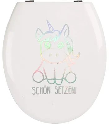 Produktbild von EinhornLiebe - WC-Deckel Aufkleber - SCHÖN SETZEN (25x8cm) Toilettendeckelaufkleber Deko