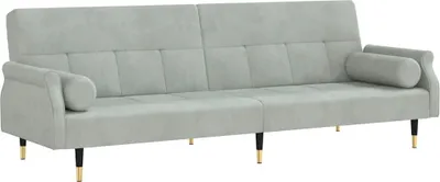 Obrázek produktu pro vidaXL Rozkládací pohovka s polštáři Light Grey Velvet