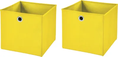 Produktbild von 2 Stück Gelb Faltbox 28 x 28 x 28 cm  Aufbewahrungsbox faltbar
