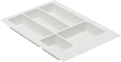Produktbild von GTV - Schubladeneinsatz Axispace I Besteckkasten für Schubladen Besteckeinsatz Schubladeneinsatz Küche I Küchenschrank aus Kunststoff Besteckkasten Besteckaufbewahrung I Weiß 340 x 472 mm