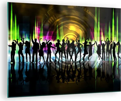 Produktbild von Bilder auf glas - Disco Musik Tanz Spaß - 70x50cm - Glasbilder - Wandbilder - Kunstdruck - zum Aufhängen bereit - Wanddekoration aus Glas - Glas Bilder - Wandbild auf Glas - Einteilig - GAA70x50-2580