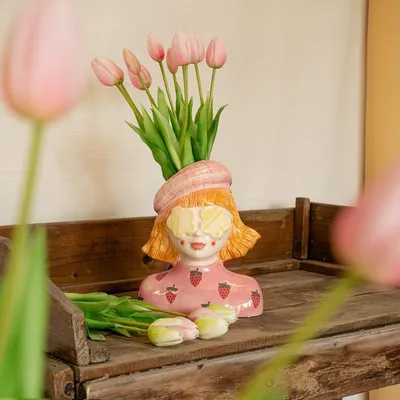 Produktbild von Wazon Erdbeermädchen + Art Tulips Pink 10 Stück
