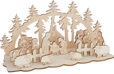 Produktbild von Holzbausatz "Krippe", Sperrholz