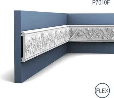Produktbild von Friesleiste Stuck Orac Decor P7010F LUXXUS flexible Wandleiste Zierleiste Stuck Einrichtungs Profil Rosen Blumen Einrichtungs 2 Meter