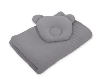 Obrázek produktu pro Teddy MUSLIN deka s polštářem - sada 2 kusů - lesní zelená