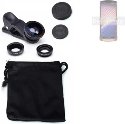 Produktbild von K-S-Trade Smartphone Kamera Linsen Set Kompatibel mit Motorola Moto G9 Power 3in1 Clip-On Kamera Adapter Macro Weitwinkel FishEye Fischauge Objektiv