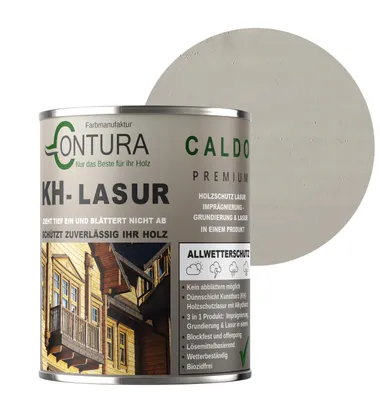 Produktbild von Contura KH Lasur 1Liter 3in1 Holzlasur Holzschutzlasur UV- Holzschutz Holzöl Dünnschichtlasur - R07044 Nebel Grau
