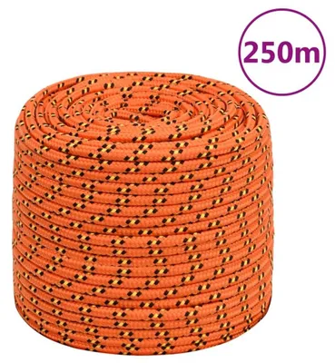Produktbild von Bootsseil Polypropylen Ankerleine Festmacherleine Tauwerk für Boote Yachten Segelboote und Wassersport reißfest witterungsbeständig 8 mm orange 250 m