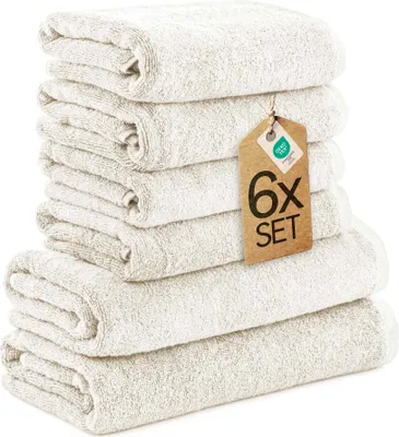 Obrázek produktu pro etérea Viola 6dílná sada ručníků 4x ručník na ruce, 2x ručník do sprchy - 100% bavlna a Oeko Tex Standard 100 - kvalitní froté 550 g/m² - barva: bílá