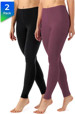 Image de Leggings longs pour femme Merry Style en viscose, lot de 2 MS10-143 (noir/bordeaux (lot de 2), taille S)