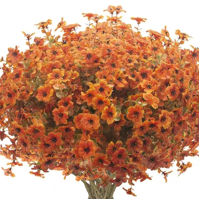 Produktbild von 16 Bündel Künstliche Herbstblumen, Herbstdeko Blumen Deko für Innen Außen Balkon Garten Tisch