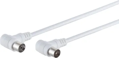 Image de S/CONN maximum connectivity Câble d'antenne, 100% blindé, connecteur coaxial coudé sur connecteur coaxial coudé, compatible BK, > 80 dB, blanc, 7,5m (80087-32)