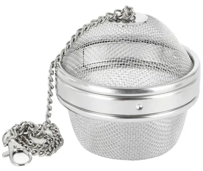 Image de Infuseur à épices - Tamis à épices - 9 cm - Acier inoxydable - Argenté