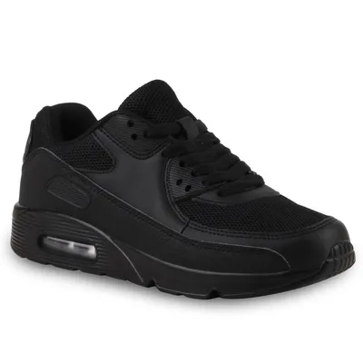 Produktbild von Mytrendshoe Damen Sportschuhe Camouflage Runners Laufschuhe Sneakers 814732, Farbe: Schwarz, Größe: 38