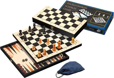 Produktbild von Philos Schachspiel Dame Backgammon Holz Kassette Feld 44 mm Königshöhe 75 mm