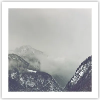 Produktbild von Poster - Poster ohne Rahmen - Berge Wald Nebel - 50x50 cm - Wand Bild - Wanddeko - Wandbilder - Kunstposter - Wandposter - Bilder - Kunstdruck - Wanddekoration - Wandbild - P2XAC50x50-4270