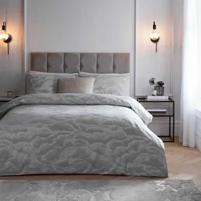 Immagine prodotto di Paoletti - Set biancheria da letto "Ellora", jacquard, reversibile RV3647 (king size) (argento)