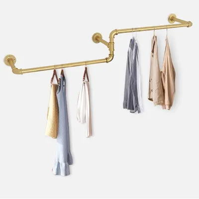 Produktbild von Wandmontierte Kleiderstange – 180 cm – Goldfarben