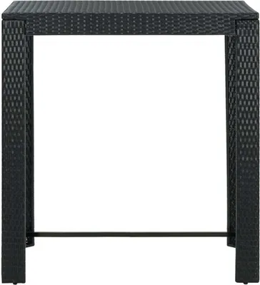 Image de vidaXL Table de bar de jardin noire 100x60,5x110,5 cm Poly rotin