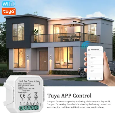 Obrázok produktu pre Tuya WiFi Ovládač otvárania garážových dverí Mobilný telefón Diaľkové ovládanie APP Kompatibilný s Alexa Home pre hlasové ovládanie