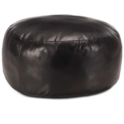 Produktbild von Pouf Schwarz 60 x 30 cm Echtes Ziegenleder , Sitzhocker Design 2024