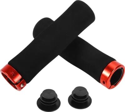 Produktbild von 1 Satz Fahrradlenkergriffe, ergonomisches Design Schwamm Fahrradgriffe, Einzel-Lock-On Lenkergriffe für E-Bike Trekking Bike Mountainbike, Rot