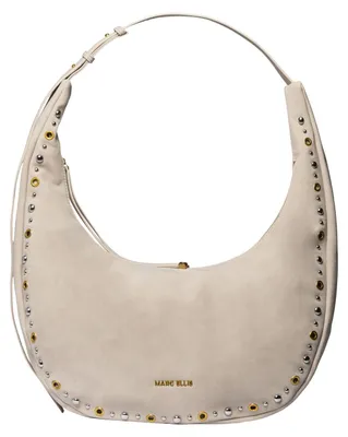 Produktbild von Handtasche für Damen, Modell "Deep Bag", aus Polyurethan, mit goldenen Nieten, Farbe Cognac