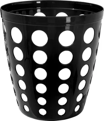 Produktbild von CleanSV® Papierkorb schwarz 12 Liter  gelocht aus Kunststoff