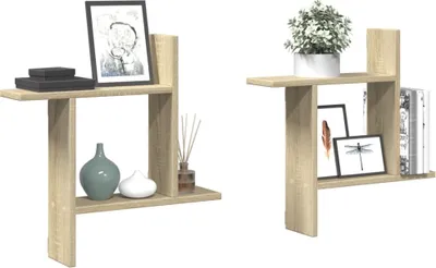 Produktbild von "im Angebot" Wandregale 2 Stk. Sonoma-Eiche 50x12x50 cm Holzwerkstoff - Wandregale CC23899