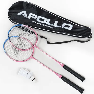 Zdjęcie produktu dla Zestaw rakietek do badmintona Apollo Badminton Set Match Pro 400, zawiera: Torba - niebieski/różowy