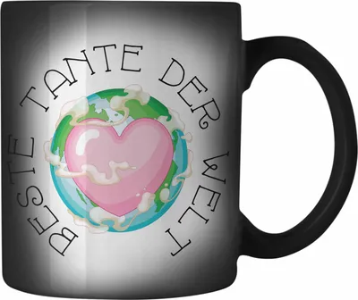 Produktbild von Trendation - Beste Tante Der Welt Farbwechsel Zauber-Tasse Geschenk Geburtstag Weihnachten Lustig Geschenkideen von Nichte Lieblingstante Hier Bin Ich (Schwarz)