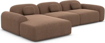 Produktbild von Strukturstoff L-Form Sofa Nuvia Braun Links
