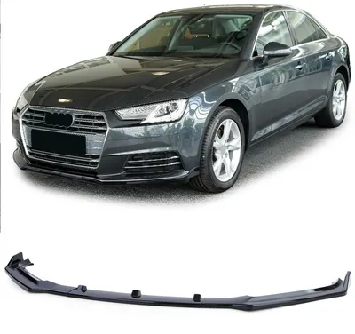 Zdjęcie produktu dla Przód samochodu, spojler, listwa ozdobna, czarny, wysoki połysk, do Audi A4 B9 8W, lata produkcji 2015-2019
