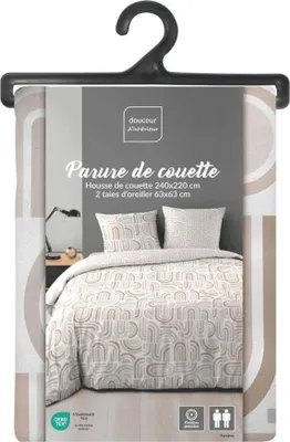 Immagine prodotto di Set di biancheria da letto - Douceur d'Intérieur - pandoris - Microfibra - 240x220cm - Beige