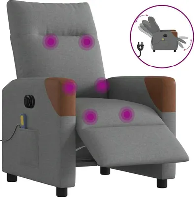 Obrázek produktu pro Elektrické masážní polohovací křeslo tmavě šedé textil