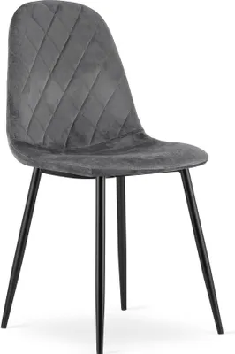 Productafbeelding van Fauteuil - Leobert - Asti - Donkergrijs fluweel - 44,5 x 50,5 x 87,5 cm