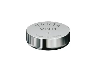 A single VARTA V301 button cell battery is shown against a white background.