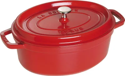 Produktbild von Staub Bräter Cocotte oval 27 cm kirschrot emailliert 40509-846-0 3,20  Liter