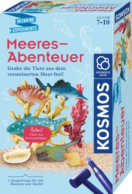 The image shows the packaging of a children's science experiment kit related to marine life.