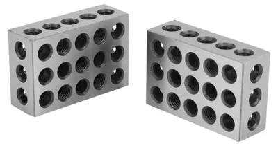 Präzisions-Stahl 1-2-3 Blöcke Set, 23 Löcher, 2 Stück