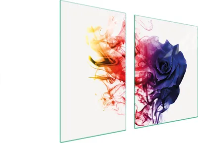 Produktbild von Glasplatte und Schneidebrett 100x52 Rose