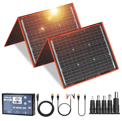 Immagine prodotto di Pannello solare portatile - Caricabatterie solare - Caricatore solare - Pannello solare pieghevole - Caricabatterie da 12V