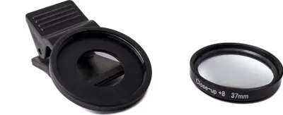 Produktbild von SYSTEM-S Makro Linse +8 Zoom Close Up Filter mit Clip in Schwarz