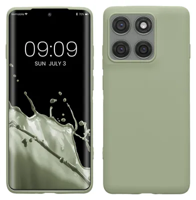 Produktbild von kwmobile Handyhülle für Motorola Edge 60 Pro Hülle - TPU Case - Kabelloses Laden - Schutzhülle Cover in Graugrün
