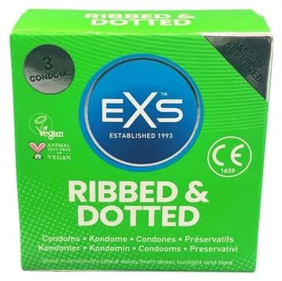Zdjęcie produktu dla EXS Ribbed Dotted and Flared - Prezerwatywy - 3 sztuki
