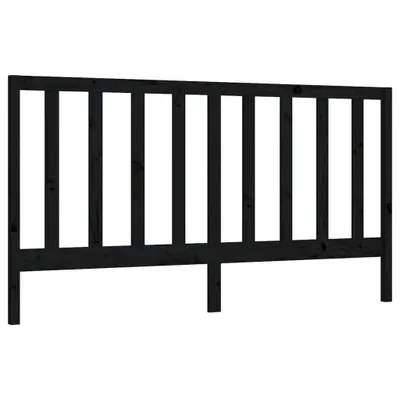 Zdjęcie produktu dla Wezgłowie Łóżka, Czarne, 206X4X100 Cm, Lite Drewno Sosnowe Lumarko!