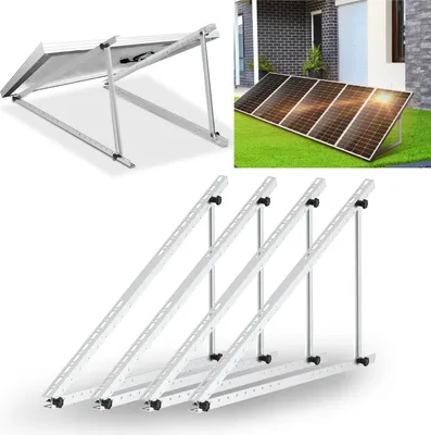 Produktbild von Solar Halterung für flachdach 118cm Solarmodul Halterung Balkonkraftwerk Halterung Winkel 0-90 Grad 1 Paar