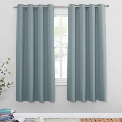 Produktbild von Verdunkelungsgardinen mit Ösen, 2er Set, 175 x 140 cm, graublau